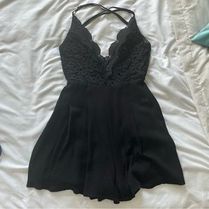 Open back black romper